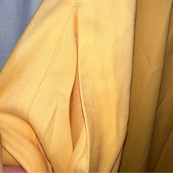 GOODTHREADS womens size small yellow mini shift dress drawstring waist NWT vneck - Picture 3 of 6